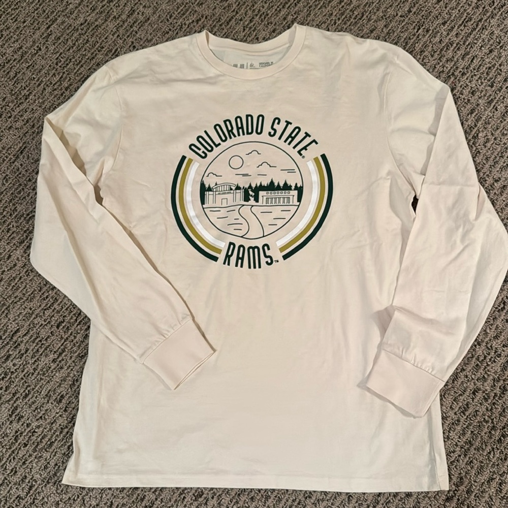 Colorado State University Rams cream colored long sleeve T-shirt